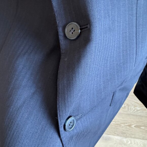 Ermenegildo Zegna Z Navy Blue Pinstripe Two Button 42R IT52 Suit Jacket - Picture 12 of 14